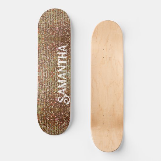 Gold | Perlmuttmuster Skateboard (Vorderseite)