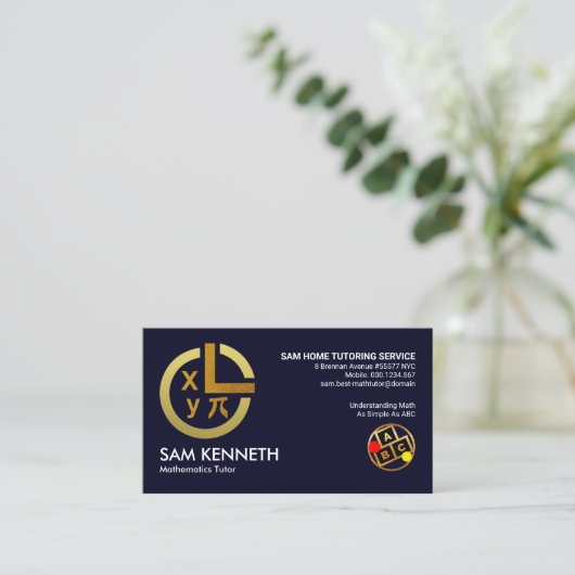 Gold-Perpenquer-Umlauf Match Tutor Visitenkarte (Stehend Vorderseite)