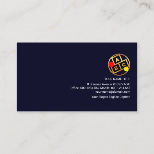 Gold-Perpenquer-Umlauf Match Tutor Visitenkarte (Rückseite)