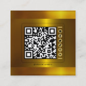 Gold Personal Trainer Social Media Business Card Quadratische Visitenkarte (Rückseite)