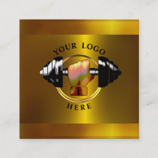 Gold Personal Trainer Social Media Business Card Quadratische Visitenkarte