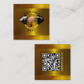 Gold Personal Trainer Social Media Business Card Quadratische Visitenkarte (Vorne/Hinten)