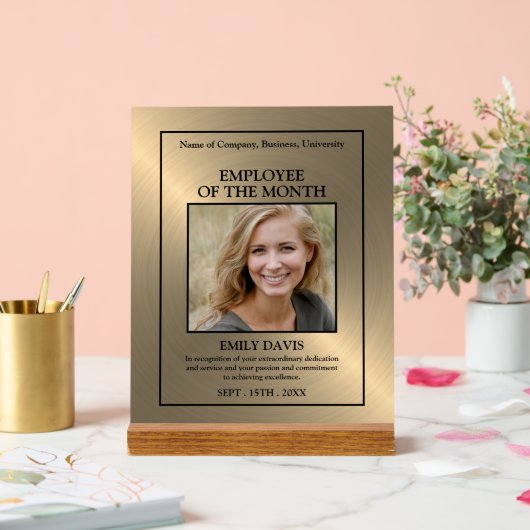Gold/Personalised Photo - Employee Award Acrylschild (Hochzeit)