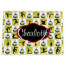 GOLD PERSONALISIERT GYMNAST CHRISTMAS GIFT BAG