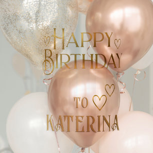 Gold Personalisiert Happy Birthday Stickers w Hear Aufkleber