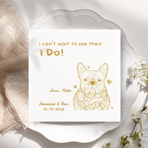 Gold Personalisierte Hunde Einfache Hochzeit Serviette