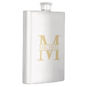 Gold Personalisierte Monogramm und Name Flachmann (Rechts)