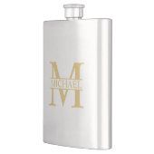 Gold Personalisierte Monogramm und Name Flachmann (Links)