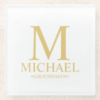 Gold Personalisierte Monogramm und Name Trauzeuge