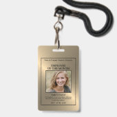 Gold/Personalized Photo - Employee Award Ausweis (Vorderseite mit Lanyard)
