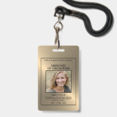 Gold/Personalized Photo - Employee Award Ausweis (Rückseite mit Lanyard)