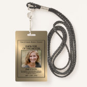Gold/Personalized Photo - Employee Award Ausweis (Rückseite mit Schlüsselband)