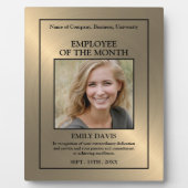 Gold/Personalized Photo - Employee Award Plaque Fotoplatte (Vorderseite)