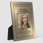 Gold/Personalized Photo - Employee Award Plaque Fotoplatte (Seite)