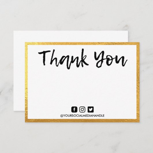 Gold Persönliche Nachricht Vielen Dank Media Inser (Vorne/Hinten)