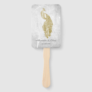 Gold Pfau Gastgeschenk Hochzeit Hand Fan Fächer