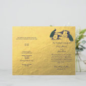 Gold-Pfau-Hochzeitsprogramm (Stehend Vorderseite)