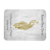 Gold Pfau speichert das Date Magnet (Horizontal)