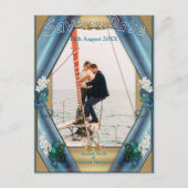 Gold, PfauenFedern auf Smaragdgrüner Seide Ankündigungspostkarte (Vorderseite)