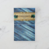 Gold, PfauenFedern auf Smaragdgrüner Seide Dankeskarte (Innenseite)