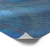 Gold, PfauenFedern auf Smaragdgrüner Seide Poster (Ecke)