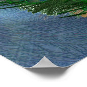 Gold, PfauenFedern auf Smaragdgrüner Seide Poster (Ecke)