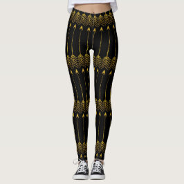 Gold-Pfeile, Farbenleder Leggings