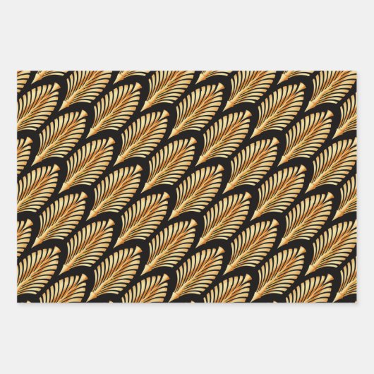 Gold Pfeile und Sky Blue Meander Sampler Geschenkpapier Set (Vorderseite)