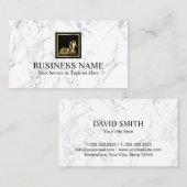 Gold Pferde Pferde Pferdepony Logo Moderne weiße M Visitenkarte (Vorne/Hinten)