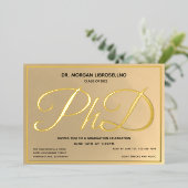 Gold PhD-Abschluss Folieneinladung (Stehend vorne)