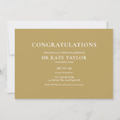 Gold PhD Grad 3 Foto Graduation Party Einladung (Rückseite)