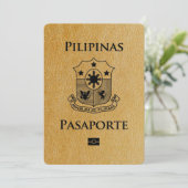 Gold Philippinen Pass Save the Date (Stehend Vorderseite)