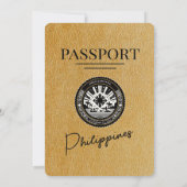 Gold Philippines Pass Einladung zur Hochzeit (Rückseite)