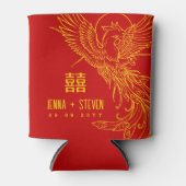 Gold Phoenix | Doppeltes Glück Dosenkühler (Vorderseite)