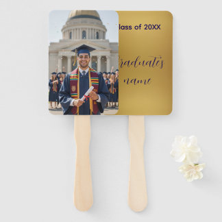 Gold Photo Personalized Graduation Fan Fächer