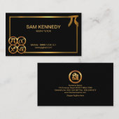 Gold Pi Icons Symbol Border Match Tutor Visitenkarte (Vorne/Hinten)