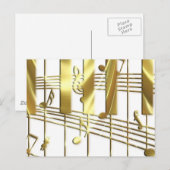 Gold Piano Keyboard Postkarte (Vorne/Hinten)