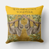 Gold Pillow - Sloth Design  Kissen (Rückseite)