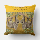 Gold Pillow - Sloth Design Kissen (Vorderseite)