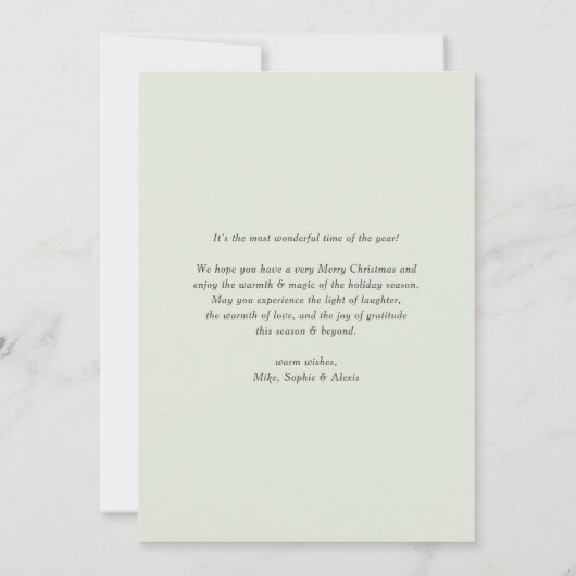 Gold Pine Needles Wreath Frohe Weihnachts-Foto (Rückseite)