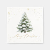 Gold & Pine Tree Christmas Serviette (Vorderseite)