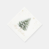 Gold & Pine Tree Christmas Serviette (Ecke)