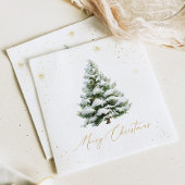 Gold & Pine Tree Christmas Serviette