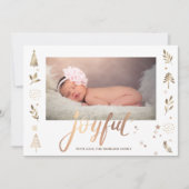 Gold Pine Tree Stars Joyful Baby Foto (Vorderseite)