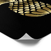 GOLD PINEAPPLE Art Print Poster (Ecke)