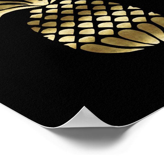 GOLD PINEAPPLE Art Print Poster (Ecke)