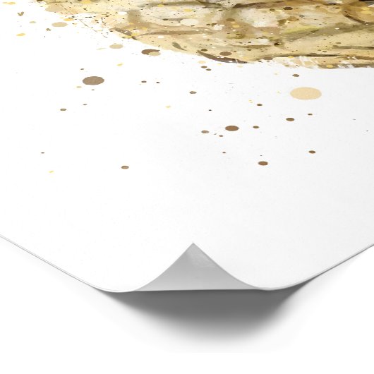 Gold Pineapple Poster (Ecke)