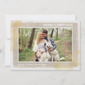 Gold Pines Christmas Foto Feiertagskarte (Vorderseite)