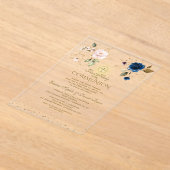 Gold Pink Blue Floral Twins Erste Heilige Kommune Acryleinladungen (Ablage )