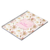 Gold Pink Blumen Hello Beautiful  Notizblock (Linke Seite)
